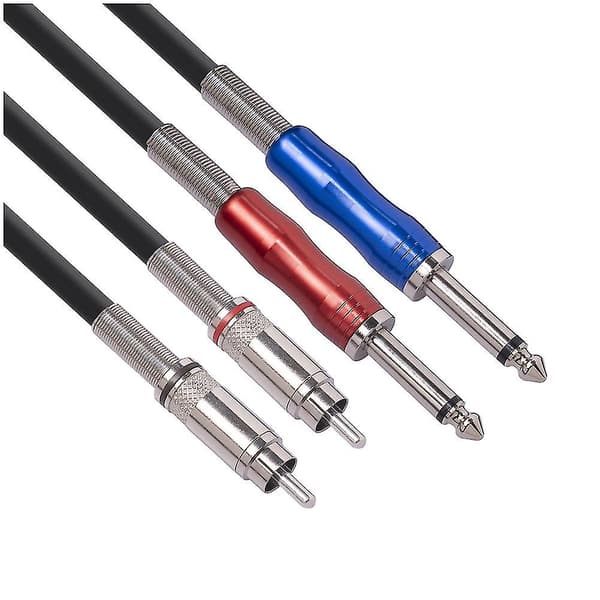 1/4 Tommer 6,5 mm til RCA Stereo Audio Interconnect Kabel Patch Kabel Ledninger - 6,6 Ft/2m