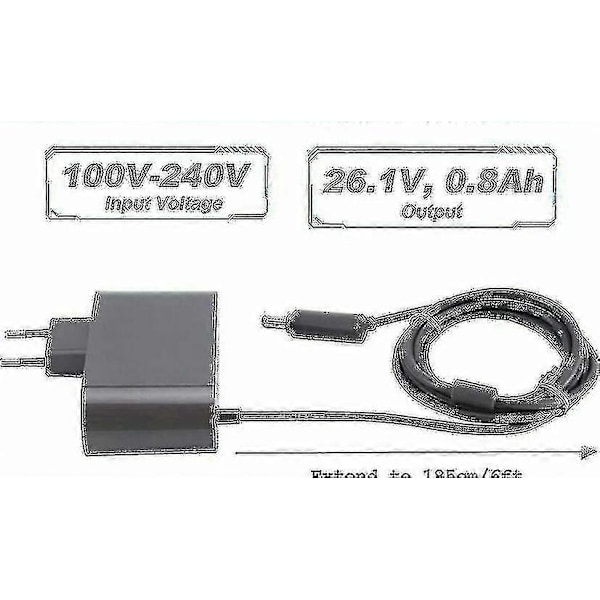 Lader for V10 V11 V12 V15 støvsugeradapter Grå