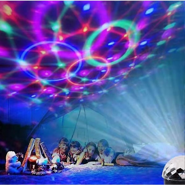 Bluetooth LED Krystall Stor Magisk Ball Scene Lys Blink Stemmeaktivert Fargerik Roterende Danse Scene Lys Magisk Ball Fjernkontroll (EU-regulering)