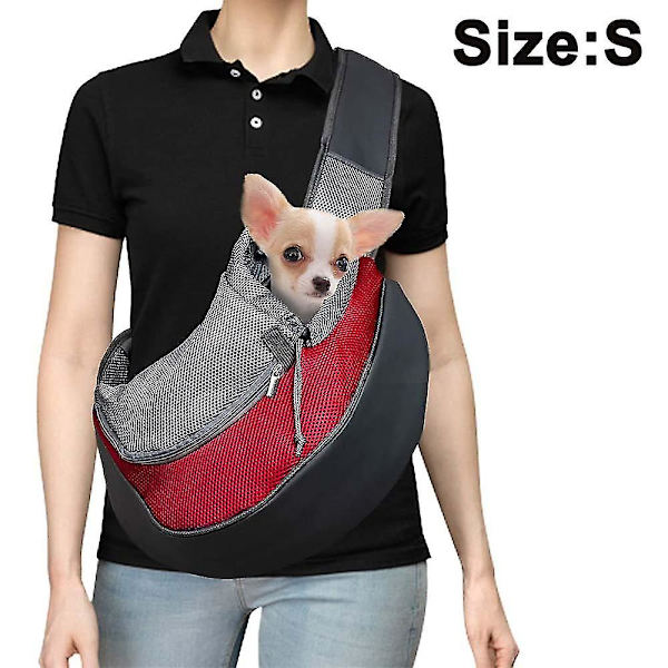 Pet Dog Sling R, Able Mesh matkustavat lemmikkieläinten kädet - hihnalaukku Säädettävä pehmustettu S pussi Yksi olkalaukku koirille kissoille Rose red