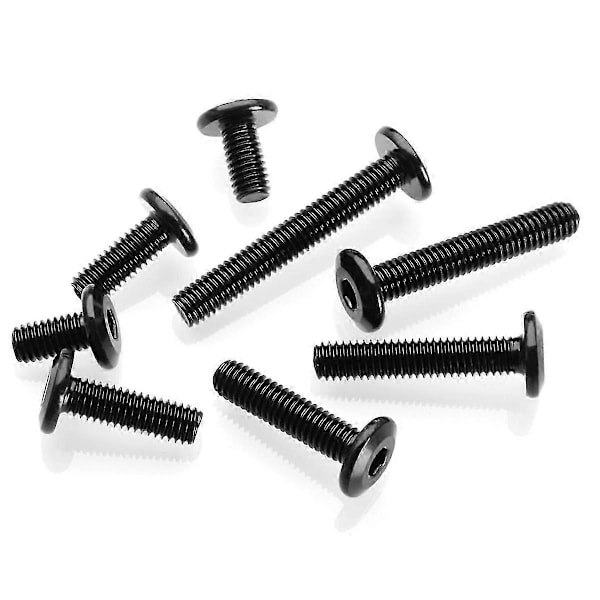 M6 X 35mm 20 stk. Flat Hex Socket Caps M6 Skruebolter, 304 Rustfritt Stål Møbelbolter Full Gjenget