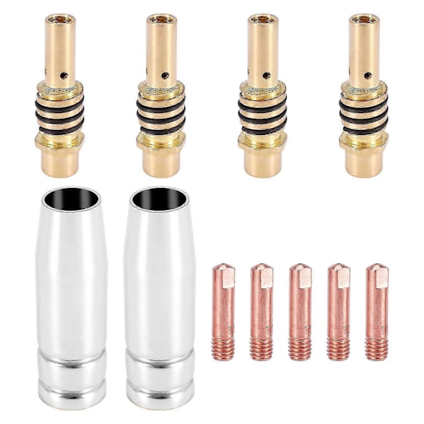 11 stk./sæt MIG Svejsning Dys Svejserbrænder Dys Guld Spids Holder Kontakt Spidser 0,040\" Gas Diffusor Sæt til Brændere