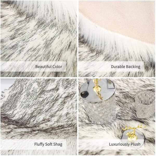 Tflycqluxury blødt imiteret fåreskind stolebetræk Sædepudepude Plys pels tæpper til soveværelse, 2ft X 3ft, hvid