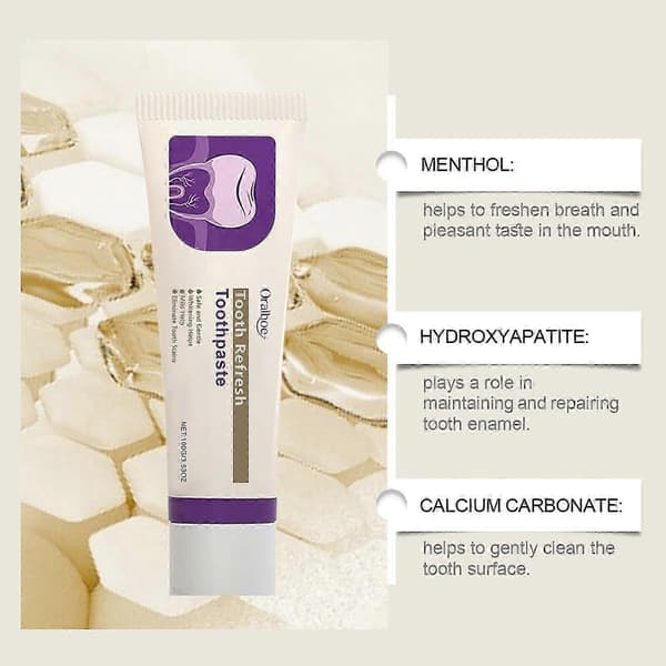 1-3X Nature Tooth Refresh Tannkrem, Hydroxyapatite Tannkrem for Sensitive Tenner 3pcs