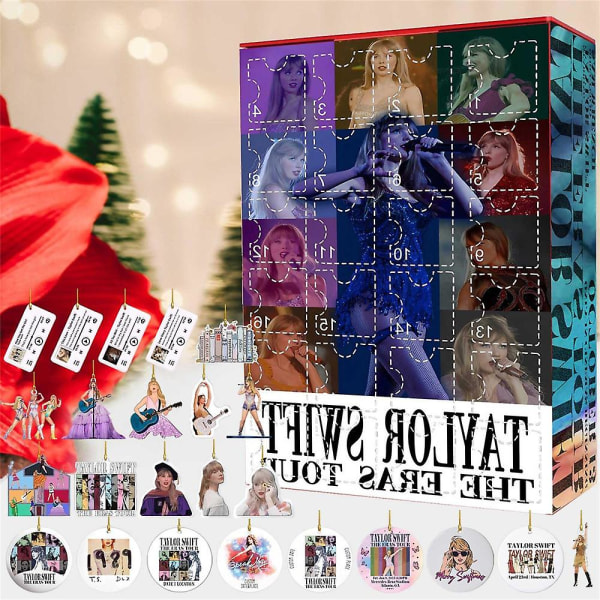 2023 Taylor Swift Fans juleadventskalender 24 dager til jul Nedtellingskalender anheng Blindboks julegave style 3