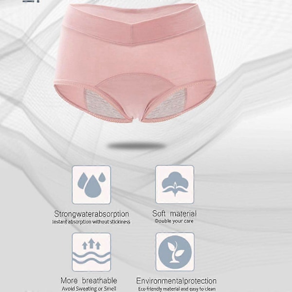 Menstruationstrosor i bomull för kvinnor, läckagesäkra menstruationstrosor i bomull med absorberande läckagezon