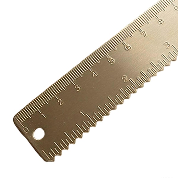 Retro Nostalgisk Mässingsskala Linjal Ritning Arkitekt Konstruktör 15cm Våg