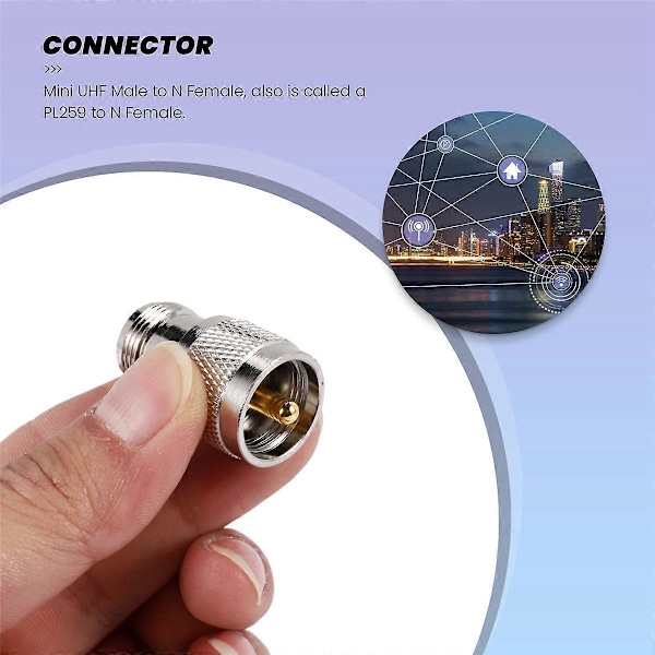 UHF Han PL259 til N Hun M/F Lige Coax RF Adapter