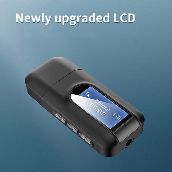 OOTDTY USB Dongle Bluetooth 5.0 Audio Receiver Transmitter med LCD Display 3.5mm Jack AUX USB Trådløs Adapter til TV Bil PC