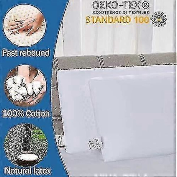 Alg 100% Talalay Latexkudde, Extra Mjuk Latexkudde För Sömn (Queen Size), Sängkudde För Rygg-, Sido- Och Magsovare, Hjälper Till Att Lindra Axel