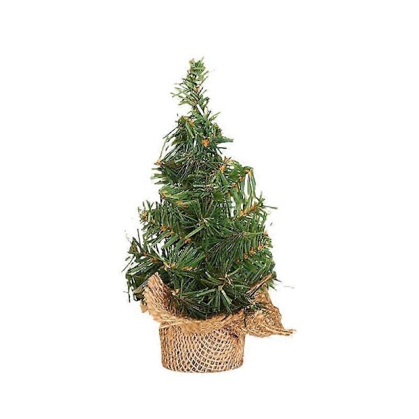 20 cm Grønt Kunstigt Juletræ - Stof + PVC Juledekoration