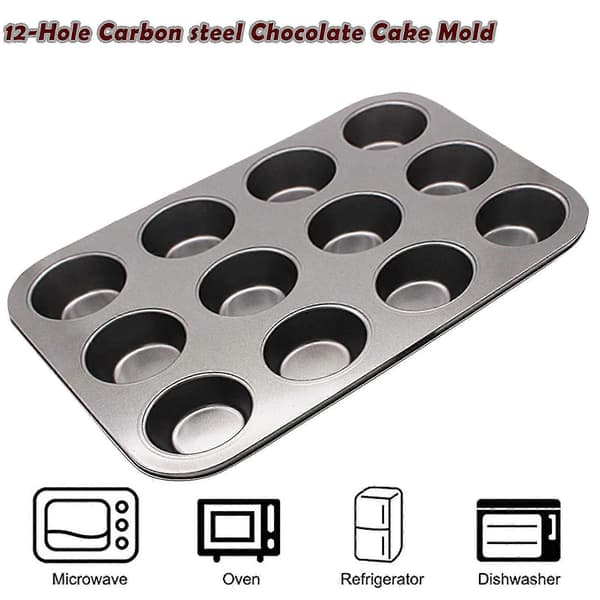 Kakeformer og -former Karbonstål Halvkuleform DIY Sjokolade Cupcake Kake Muffin Bakeform