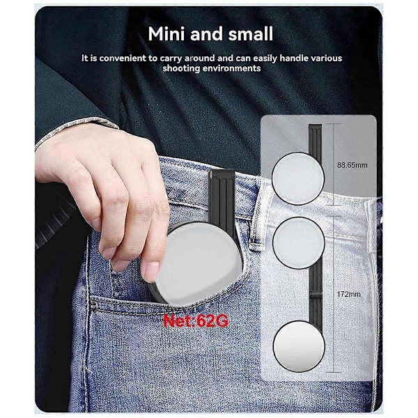 Magnetisk LED Selfie Fill Light Mini Bærbar 3 Lysindstillinger