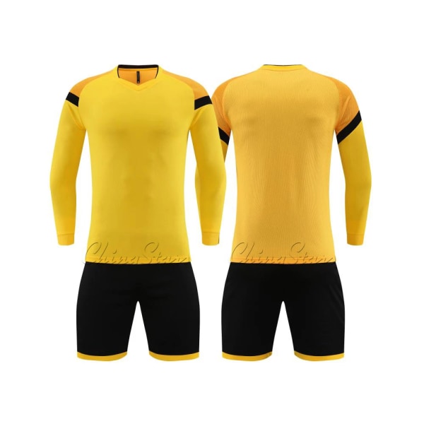 Børnefodbold træningsdragt Mænd Fuld fodboldtrøjesæt Ungdomsfodboldtrøjer Uniformer Spiller træningsdragt skjorte Sportstøjsæt 9302 Yellow 3XS Height 120-130CM