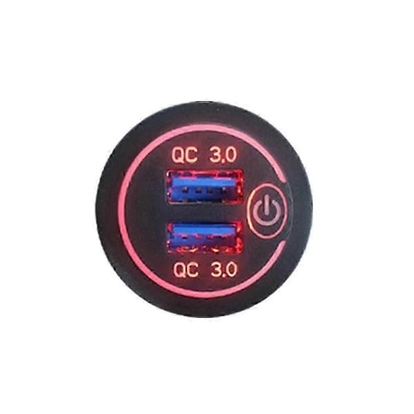 25-26 12v/24v Dobbelt USB Qc 3.0 Led Hurtigoplader Touch Switch Til Bil Båd Motorcykel-FFY
