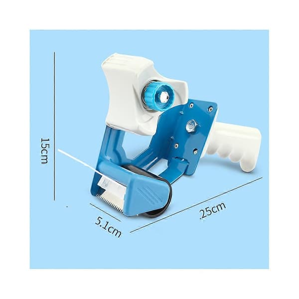 Pakketapeholder, hvit + blå, 24*5.1*15 cm
