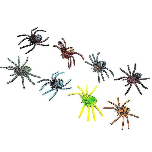 8 kpl Muovinen Spider Halloween -lelu Halloween-koristeisiin