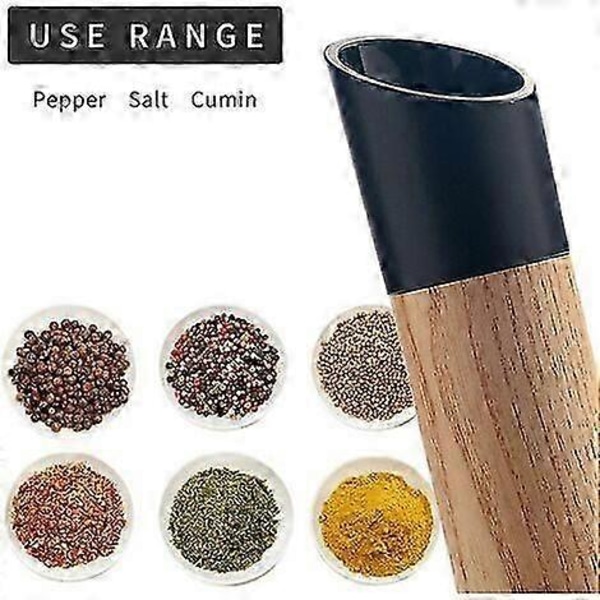 Salt- og peberkværnsæt med høje sorte og hvide salt- og peberbøsser, justerbar grovhed, perfekt gave til salt- og peberbøsser