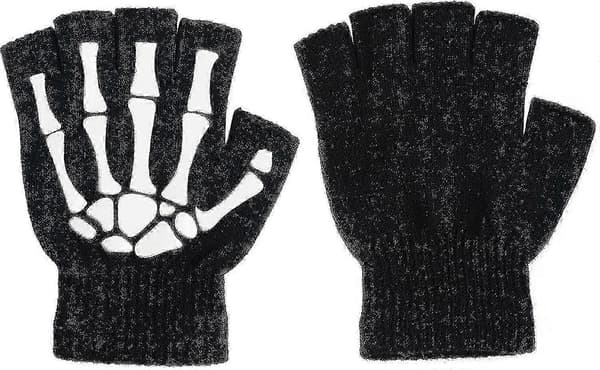 Til skelet - Lysende og strækbare fingerløse handsker (et par)