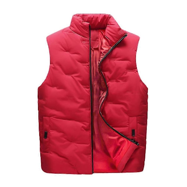 Guoguo Värmeväst för Män Dragkedja Vadderad Västs Gilet Vinter Varm Quiltad Ärmlös Jacka Med Ficka