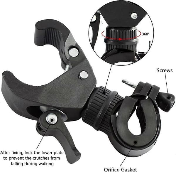 Universal Stokkeholder til Rollator, Rollator, Kørestol - Universal Krykke Tilbehør, 1.3\" Max