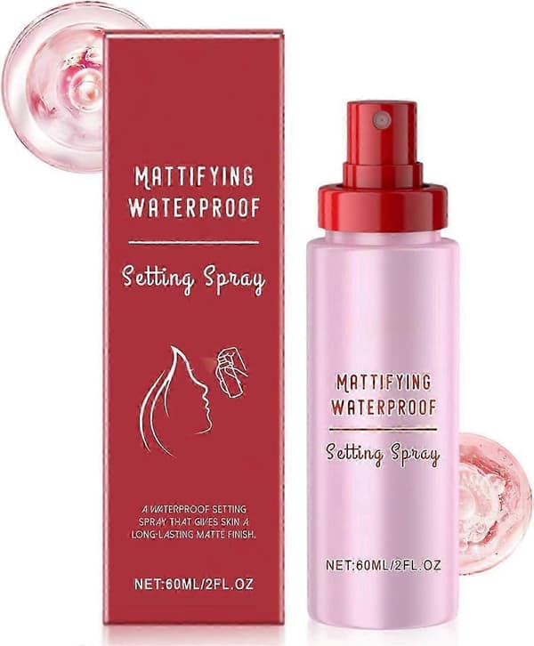 Powder Melting Glass Setting Spray, Makeup Setting Spray Mattifying Vandtæt, Holder Din Makeup Frisk og Lys, Velegnet til Alle Hudtyper 1PCS