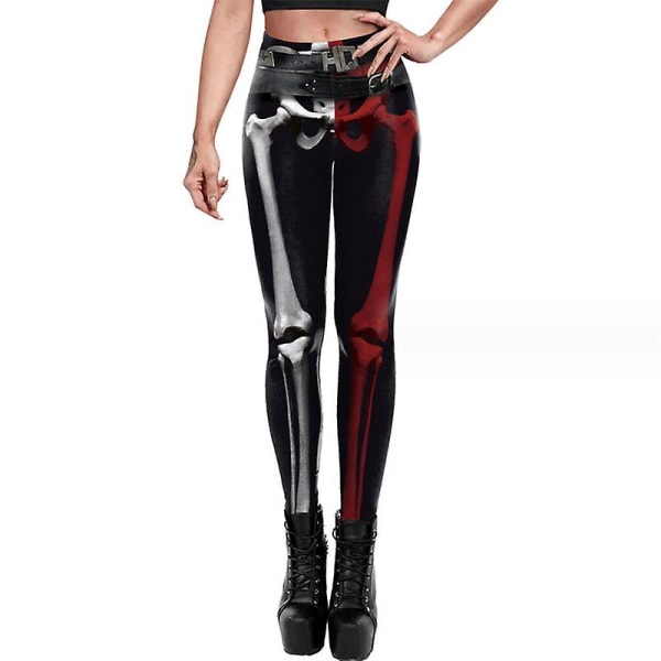 Kvinder Halloween Leggings Græskar Skull Højtaljet kostume Legging style 8 L