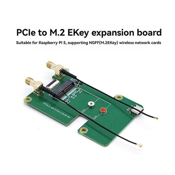 For 5 RPI PCIe til M.2 E HAT Utvidelseskort og BE200 WiFi7 PCI-E WiFi-kort for NGFF M.2 E Key Wire