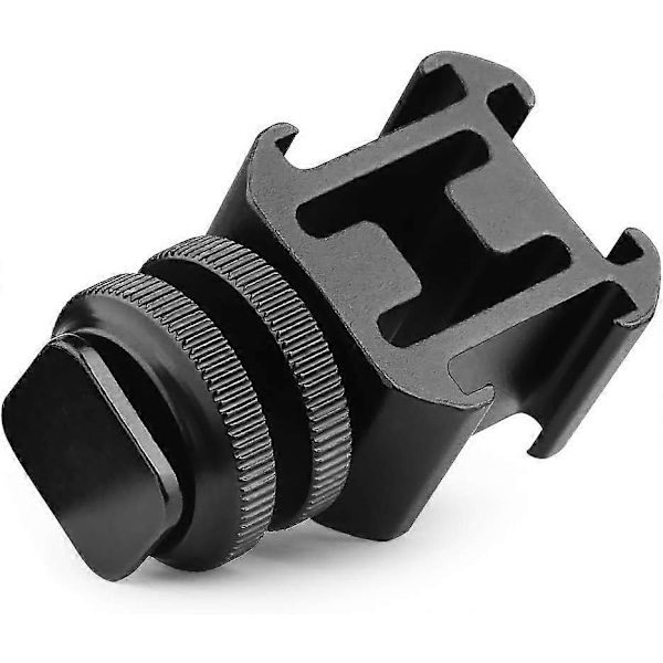 Aluminium Kamera Blixtskofäste Adapter Video Tillbehör Trippel Cold Shoe Fäste Lampor, LED-skärmar, Mikrofoner