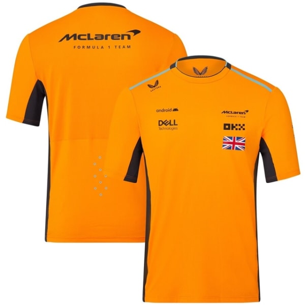 2023 vår och höst nya Team McLaren Norris Piaspi T-shirt orange L