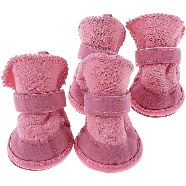 Hundestøvler, Hunde Kat Varme Støvler Vinter Til Hot Pavement, Hundesko Snehvalpe Støvler Chihuahua Støvler pink size 2