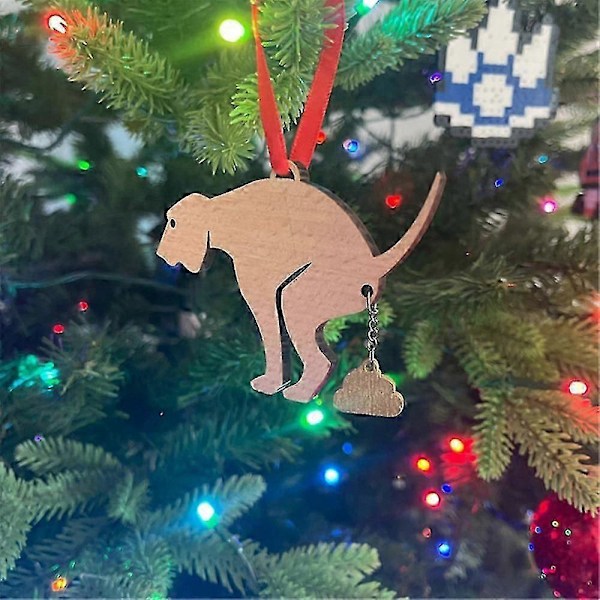 Julebord Trehund Hengende Ornament Morsom Dekorasjon