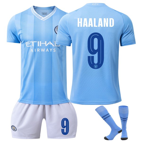24 Manchester City UEFA Mestarien liigan koti nro 9 Harland-paita 17 De Bruyne 10 Rashford jalkapallopuku NO.9 HAALAND 16