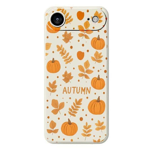 Til iPhone 17 Air Case Efterårstema Mønstertryk Lige Kant TPU Telefon Bagcover Beige