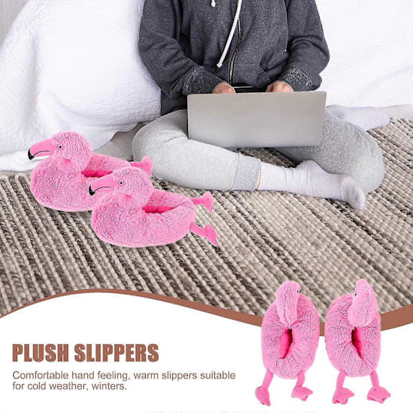 1 Pari Flamingo Sisätossut Söpöt Eläintossut Lämpimät Tossut Talviset Pehmeät Tossut