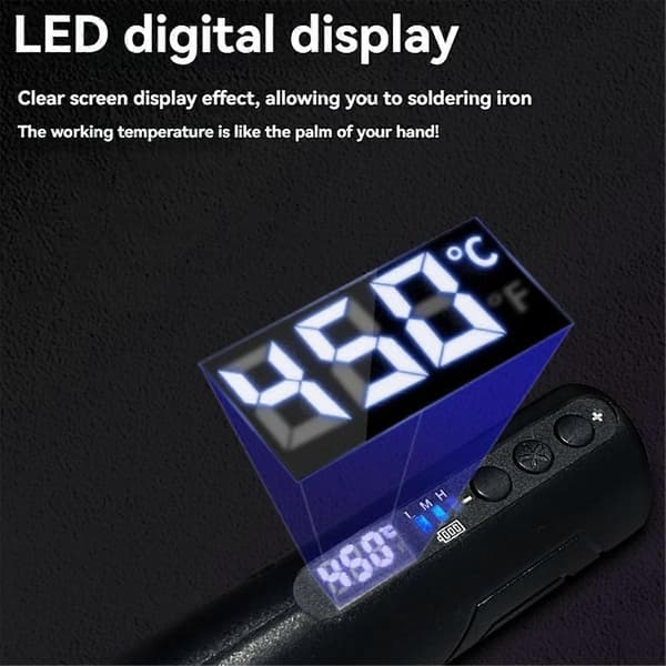 Trådløs Elektrisk Loddekolbe LED Digital Display Loddepen, B