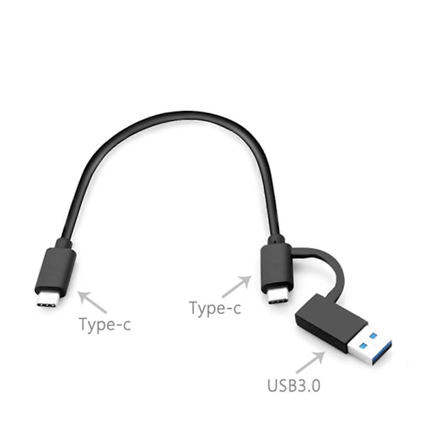 USB til USB C Kabel 2 i 1 USB3.0 USB A/C til C Hurtiglading 10Gbps Datasynkronisering