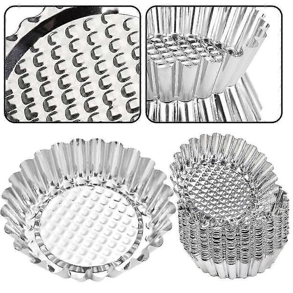 Eggekakeform for baking, Mini terteform i rustfritt stål