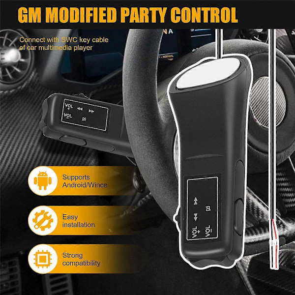 Auton ohjauspyörän painike kaukosäädin valot auton navigointi DVD / 2 Din Android Bluetooth langaton