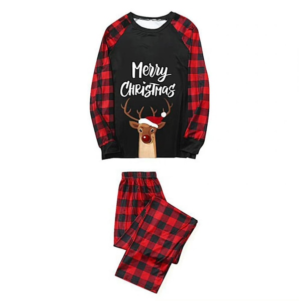 Hyvää joulua Perheille sopivat pyjamat Print Ruudullinen pyjamasetti set Women XL
