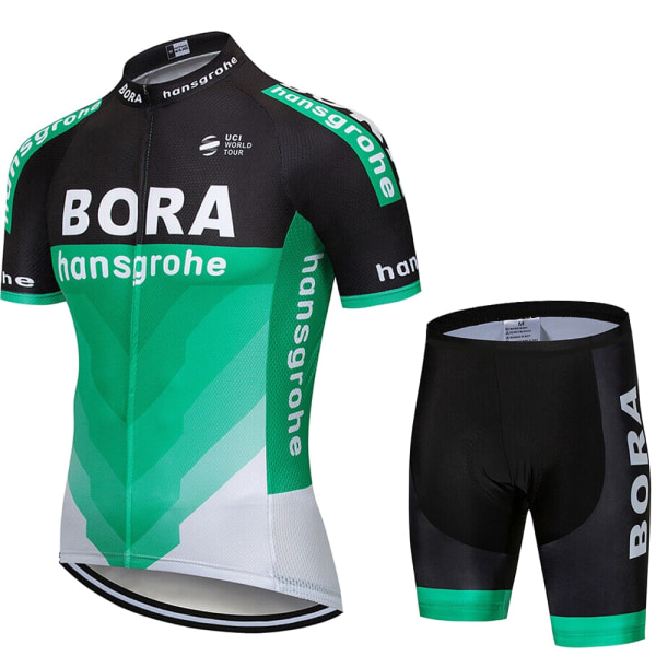 UCI BORA 2023 Kortermet trøyesett for menn Ropa Ciclismo Hombre Sommersykkelklær Triathlon Bib Shorts Dress Sykkeluniform Green Asian size - XL