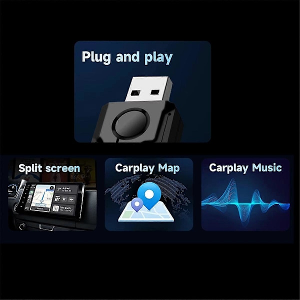 Trådlös CarPlay Android Auto Adapter Smart Mini Box USB Plug and Play BT 5G WIFI för trådbunden CarPlay