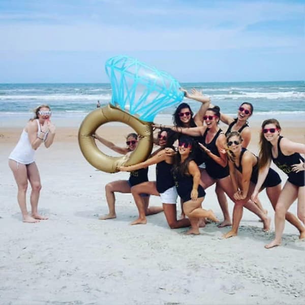 Oppustelig Pool Float, Pool Party Diamant Badering Med Acsergery Dobbelte Hurtigventiler Gave