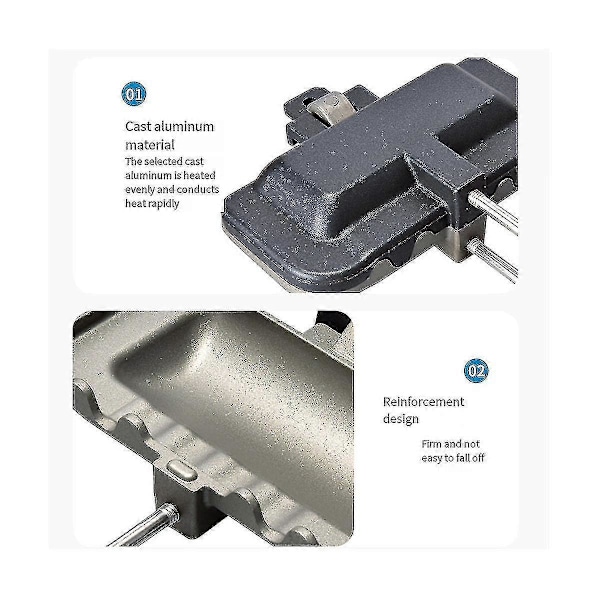 Heier Sandwich-maker med non-stick-plattor, dubbelsidig frukost-sandwich-maker, sandwich-stekpanna