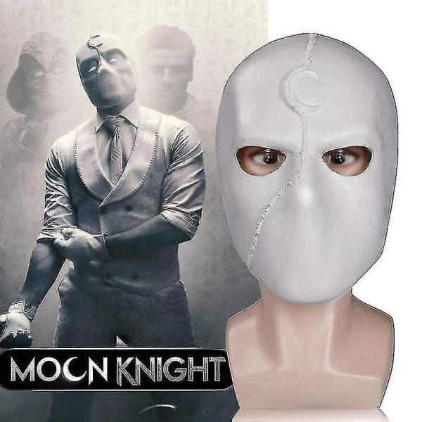 Marvel Movie New Moon Knight Latex Mask Halloween Party Danserekvisitter