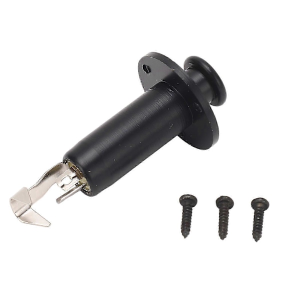 6,35 mm Gitarutgang Jack Socket Metallkonstruksjon Endepinne Pickup Jack Socket for Akustiske Elektriske Gitarer Svart