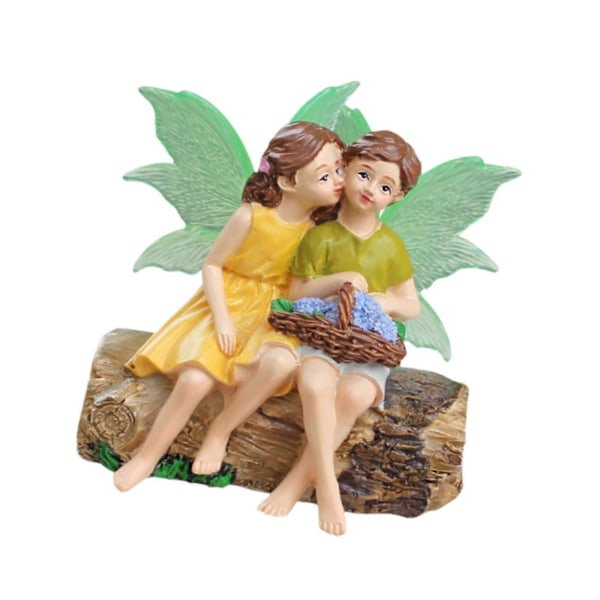 Miniatyr Fe Trädgårdstillbehör Pojke Flicka Fe Mikro Landskap Ornament