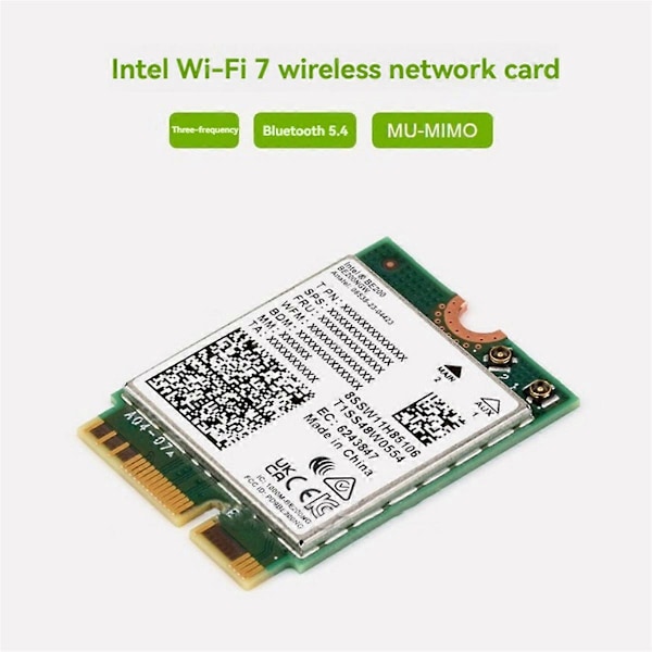 BE200 WiFi7 Tri Band Trådløst Netværkskort WiFi Kort 2.4G/5G/6Ghz Trådløs Netværksadapter til Win1