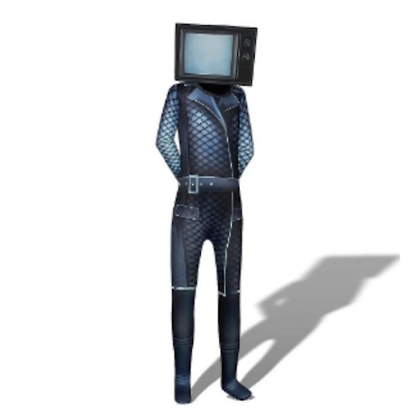 Lapset Pojat Skibidi WC Cosplay Bodysuit Tv Mies Kamera Mies Peli Skibidi Dop Kyllä Kyllä WC Halloween Puku Juhlahaalarit H 120 ( L )