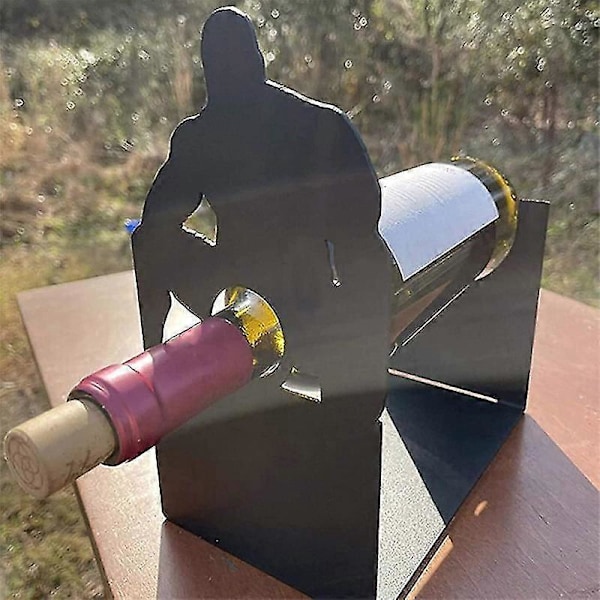 Enkel Flaskhållare för Vin, Kreativ Rolig Vinställ Dekoration för Vuxna, Vinförvaring Flaskhållare Ställ för Kök Camping Bar